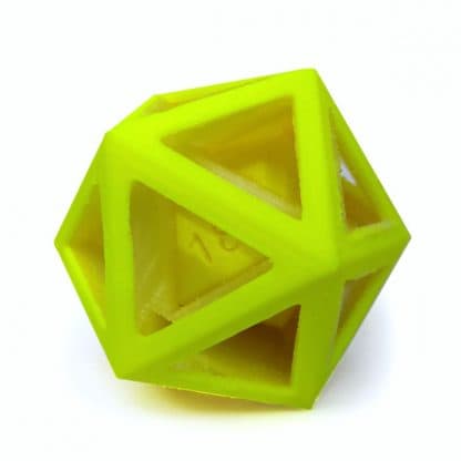 D20 in D20 cube printed in PLA with PVA support structures